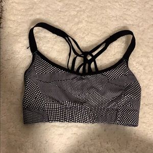 Black and white sports bra